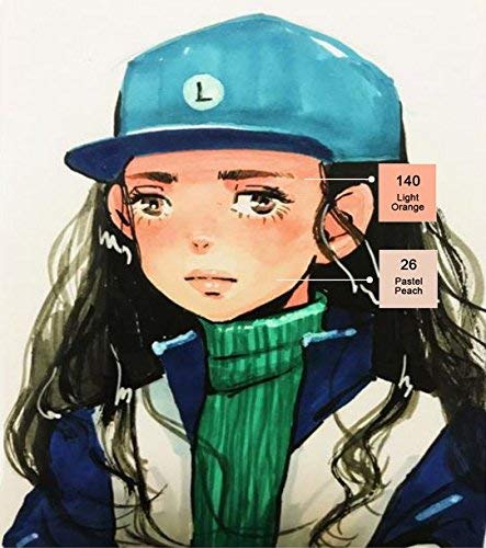 L\'émouchet 24 Colors Dual Tip Skin Tones Markers Pen Set, Permanent Art Sketch Marker Alcohol Based Art Markers for Manga, Portrait, Flesh, Illustration Drawing