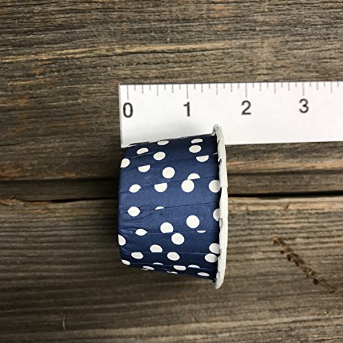 Bulk Candy Nut Mini Baking Cups - Navy Blue White Dot - 100 Pack