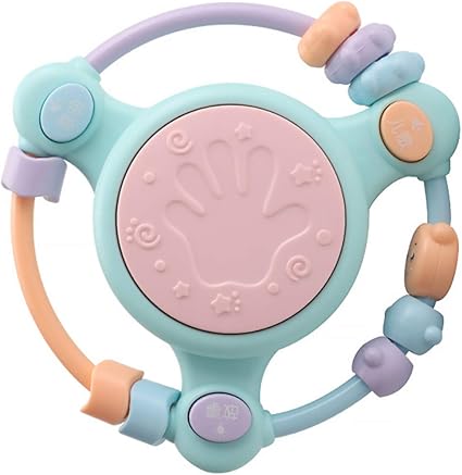 Amazon Nuobesty 赤ちゃんガラガラハンドルおもちゃハンドドラムおもちゃ音楽教育学習おもちゃ赤ちゃん新生児 ランダムカラー 太鼓 楽器