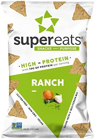 SuperEats High Protein Chips, Ranch, 5 Ounce (Pack of 12)