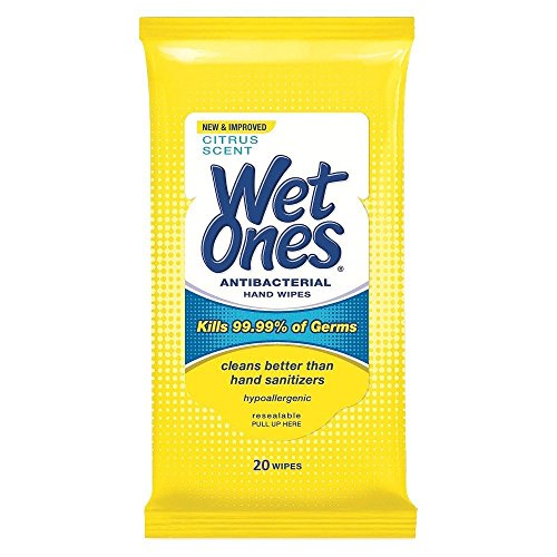 Wet Ones Citrus Antibacterial Hand Wipes, 20 Count