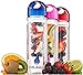 ChilAqua #1 Fruit Infused Water Bottle Blue - Premium Infuser Made of Tough Eastman Tritan Crystal Clear Material + Ebook Recipes Guarantee