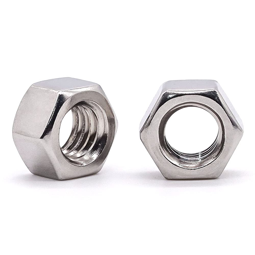 Glvaner M3-0.5mm (100 pcs) Thread Size Stainless Steel 304 (18-8) Hex Nuts Hexagon Nuts Plain Finish Full Thread Coarse, DIN934