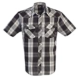 Gioberti Men's Plaid Western Shirt, Dark Brown / White, X Large