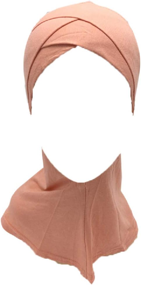 Double Crossover Solid Color Cotton Muslim Arab Women Inner Cap Scarf
