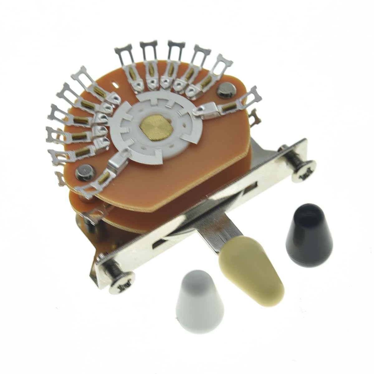 KAISH Guitar 5-way Super Switch Pickup Selector Super Switch 4-Pole Double Wafer for Strat/Tele Guitars with Black/Ivory/White Tip
