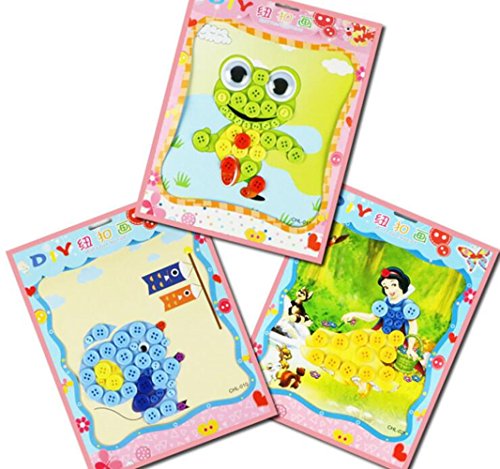 Vytung Button Painting Mosaic Sticker DIY handmade Art Kits for Kids Animal (Pack of 4) (Princess) - Thumbnail 5