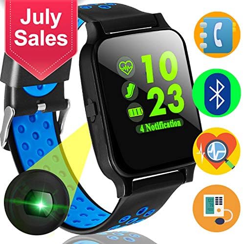 Smart Watch Fitness Tracker with Heart Rate Blood Pressure Monitor for Men Women Kid Outdoor Sport Watch with Pedometer Activity GPS Tracker Calorie Sync Phone prime Summer Holiday Travel Gifts