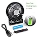 Portable Rechargeable Personal Fan, 3 Speeds Desk Table Fan, Mini USB Fan Compatible with Laptop/Desktop, Outdoor Small Fan with Emergency Light