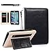 iPad Air 2 Case, TabPow All-in-One - Premium PU Leather Smart Case Cover with Card Slots, Kickstand, Elastic Hand Strap Grip for iPad Air 2 (2014 Edition) - Black