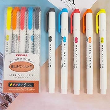 Atuki Highlighter Set Japan Zebra Mild Liner Double Head Highlighter Pen Zeichnen Marker Stifte Fur Schule Zebra Mildliner Scribble Stationery 5 Stuck Light Color Amazon De Burobedarf Schreibwaren