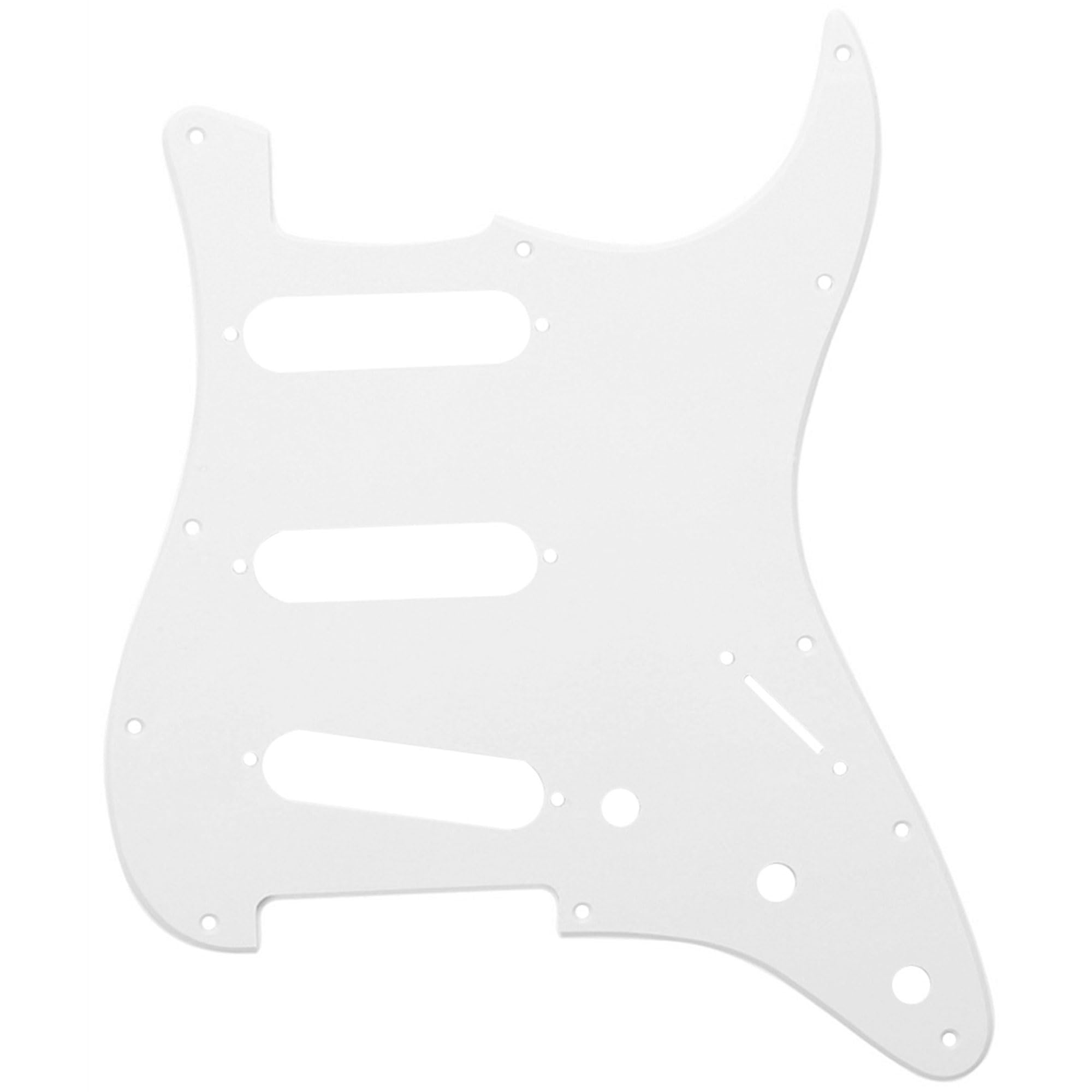 Musiclily 11 Hole SSS Strat Pickguard Scratch Plate for Fender USA/Mexican Standard Stratocaster Modern Style Electric Guitar, 1Ply White โ image 1