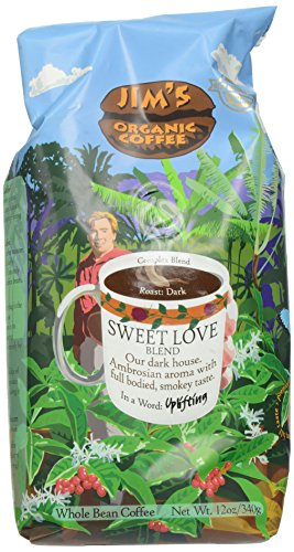 Jim's Organic Coffee Organic Whole Bean - Sweet Love Blend - 12 oz