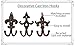 Comfify Set of 3 - Cast Iron Fleur De Lis Double Wall Hooks/Hangers - Decorative Wall Mounted Coat Hook - Rustic Cast Iron - with Screws and Anchors CA-1504-30-BR