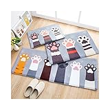 Huluwa Door Mat, Cute Cartoon Floor Mat Entry Carpet, Bathroom Absorbent Mat, Bedroom Area Rug Entrance Mat, Cat Palm, 23.6