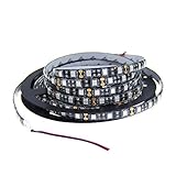 ALITOVE 16.4ft 300 LEDs 5050 SMD Blue LED Flexible Strip ribbon Light 5M/roll Waterproof IP65 DC 12V Black PCB for Home Garden Commercial Area and Festival Decoration Lighting