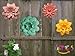GIFTME 5 Turquoise Flower Metal Wall Decoration for Living Room(13X2.5 inch)