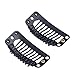 SWACC 100 Pcs U Shape Metailic Snap Clips ins for Hair Extension Hairpiece DIY Snap-Comb Wig Clips with Rubber (Black, 9-Teeth 6 Holes)thumb 3