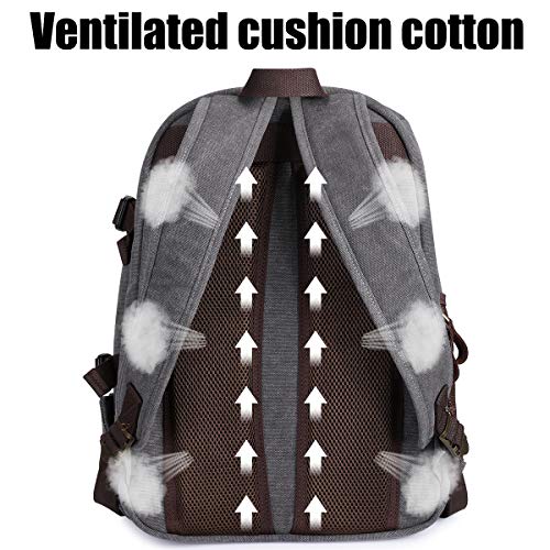 SZONE Camera Laptop Backpack Canvas DSLR Daypack with Tripod Holder 14