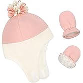 Baby Winter Hat Mittens Toddler Hats for Boys Girls Sherpa Lined Toddler Gloves Infant Baby Hat and Mitten Set