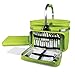 Deco Foldable Insulated Picnic Basket, w Plates, Glasses & Flatware - Keeps Food Cold or Warm for Hours - Full Sized Set Folds Down to 5 Inches