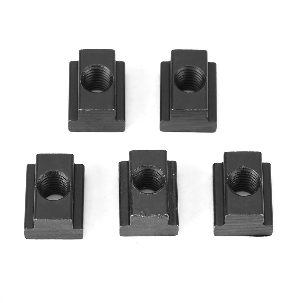 5pcs/ pack 45 Carbon Steel T-slot Nut M8/M10 Threads Black Oxide Finish for Machines Tool Tables(M10)
