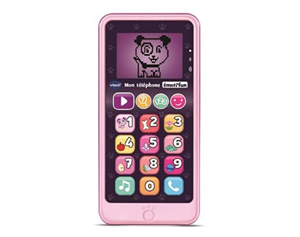 Vtech Vtech- Telephone Emoti'Fun Rose Jouets Electroniques Educatifs, 80-603755, Multicolore - Version Fr