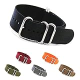 Ballistic Nylon NATO Watch Band with 5 Stainless Steel Rings 12