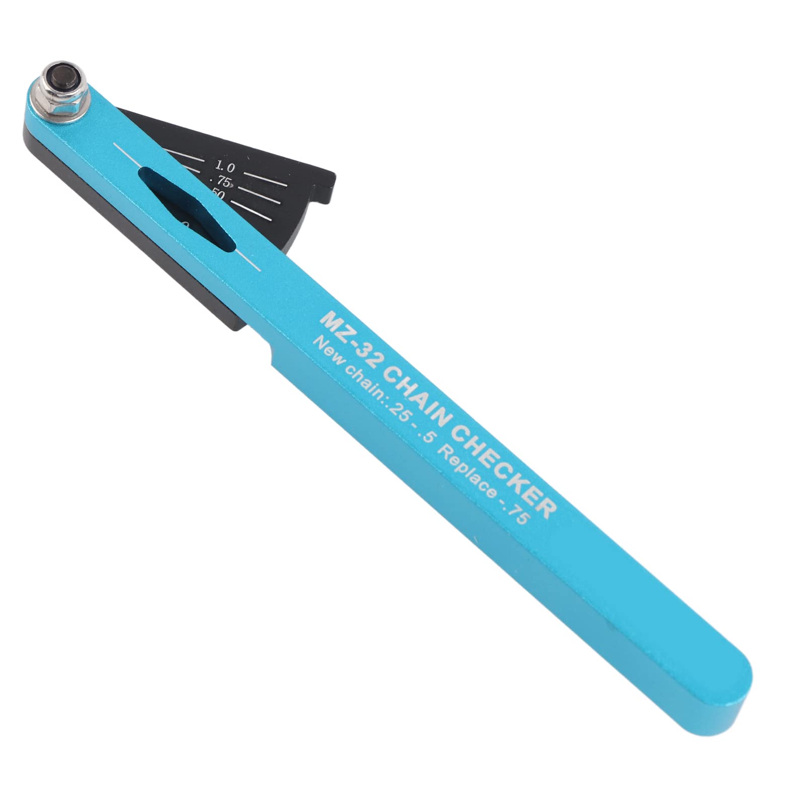 Bike Chain Checker, Long Service Life Refined Aluminum Alloy Multifunctional Quick Bicycle Chain Wear Indicator Practical for Checking Chain Length (Blue)