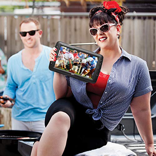 Portable TV 9" Battery Powered Widescreen LCD Small TV AXESS TV1703-9 with ATSC Digital Tuner 2 Antennas, USB/SD Card & Headphone Inputs, AV Inputs & Full Func. Remote. Mini TV for Car, RV, Outdoor - Thumbnail 6