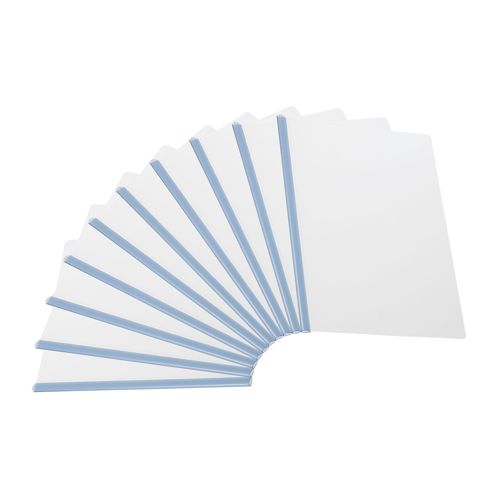 PATIKIL Clear Report Covers with Sliding Bars, 10 Pcs 8 mm Slide-Grip Resume Cover 50 Sheets Capacity, A4 Presentation Folders for File, Resume, Blue