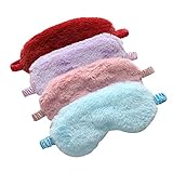 RAYNAG 4 Pack Plush Sleep Mask Soft Comfortable