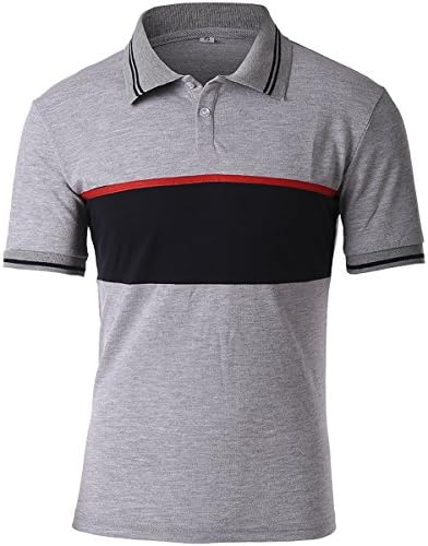 Men's casual polo shirt-Gray-L