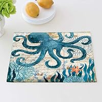 RXIN Table Placemats Set of 4- Beach Themed Nautical Kitchen Placemats for Dining Table- Cotton Linen Place Mat