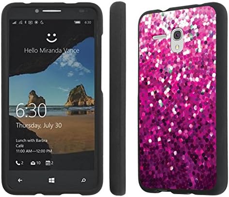 Alcatel One Touch Fierce XL Case, [NakedShield] [Black] Total Armor Protection Case - [Pink Glitter] for Alcatel One Touch Fierce XL