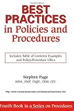 Best Practices in Policies and Procedures, Page, Stephen B., 1929065078