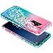 Galaxy S9 Case with Screen Protector (Full Coverage) for Girls Women, NageBee Glitter Liquid Sparkle Bling Floating Waterfall Quicksand Diamond Shockproof Cute Case for Samsung Galaxy S9 -Pink/Aqua