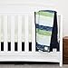 Burt's Bees Baby - Reversible Quilt, Baby and Toddler Nursery Blanket, Organic Cotton Shell & Polyester Fill (Midnight Watercolor Stripe)