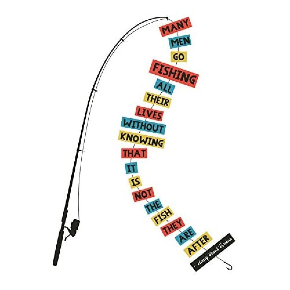 Wee Blue Coo Men Fishing Typography Canvas Wall Art Print