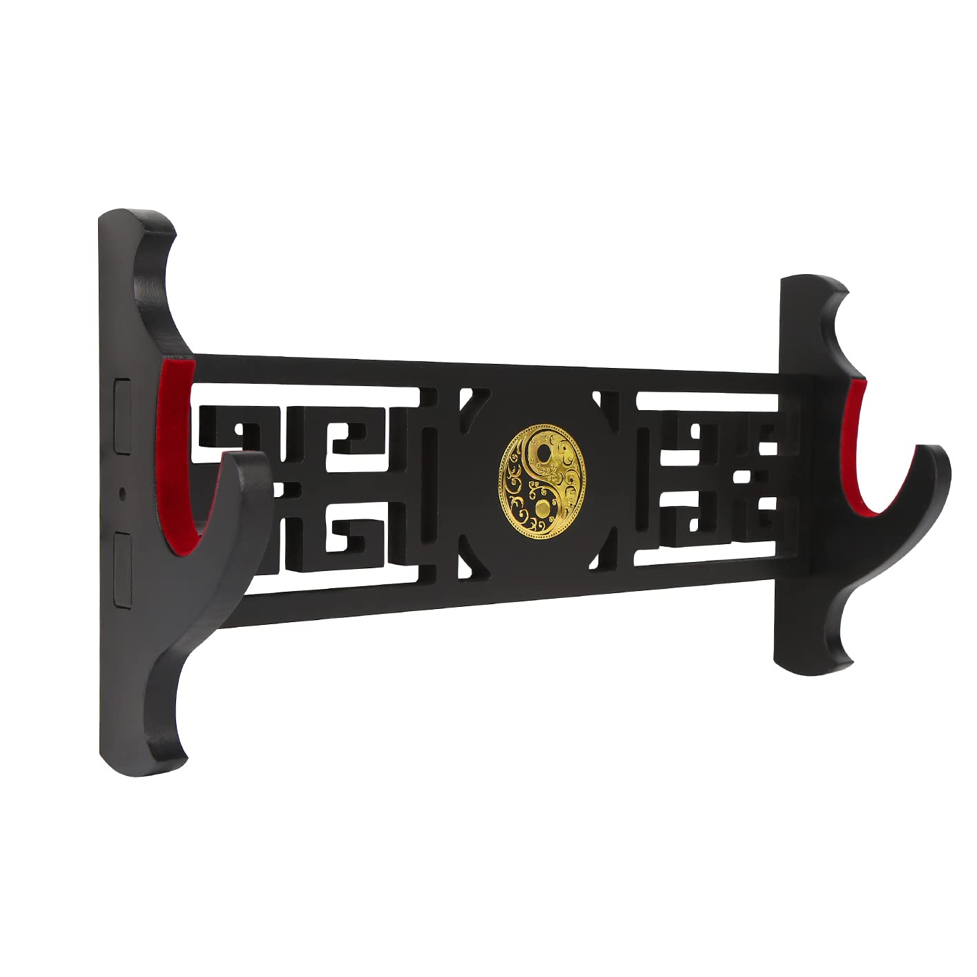 Z-fiber Sword Holder Katana Wall Mount - 1 TierTai Chi Symbol Velvet Padded Katana Holder Samurai Sword Display Rack Magic Wand Lightsaber Wakizashi Sword Stand Display Hanger