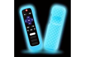 1pc TV Remote Cover, Glow in The Dark Silicone Sleeve Case, Compatible with TCL Hisense Roku TV Steaming Stick 4K 4K+ Voice R