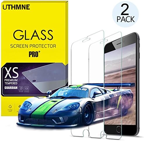 UTHMNE 2-Pack iPhone 6 Plus / 6S Plus Screen Protector Glass, 0.3MM Slim And 9H Hardness Bubble Free, Anti-Fingerprint, Oil Stain&amp;Scratch Coating