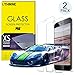 UTHMNE 2-Pack iPhone 7 Screen Protector Glass, 0.3MM Slim And 9H Hardness Bubble Free, Anti-Fingerprint, Oil Stain&Scratch Coating (iPhone 6 Plus)