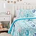 AmazonBasics Easy Care Super Soft Microfiber Kid's Bed-in-a-Bag Bedding Set - Twin, Blue Mermaids