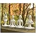 OwMell Lot of 4 Meditation Yoga Pose Statue Figurine Ceramic Yoga Figure Set Decor (White Set)