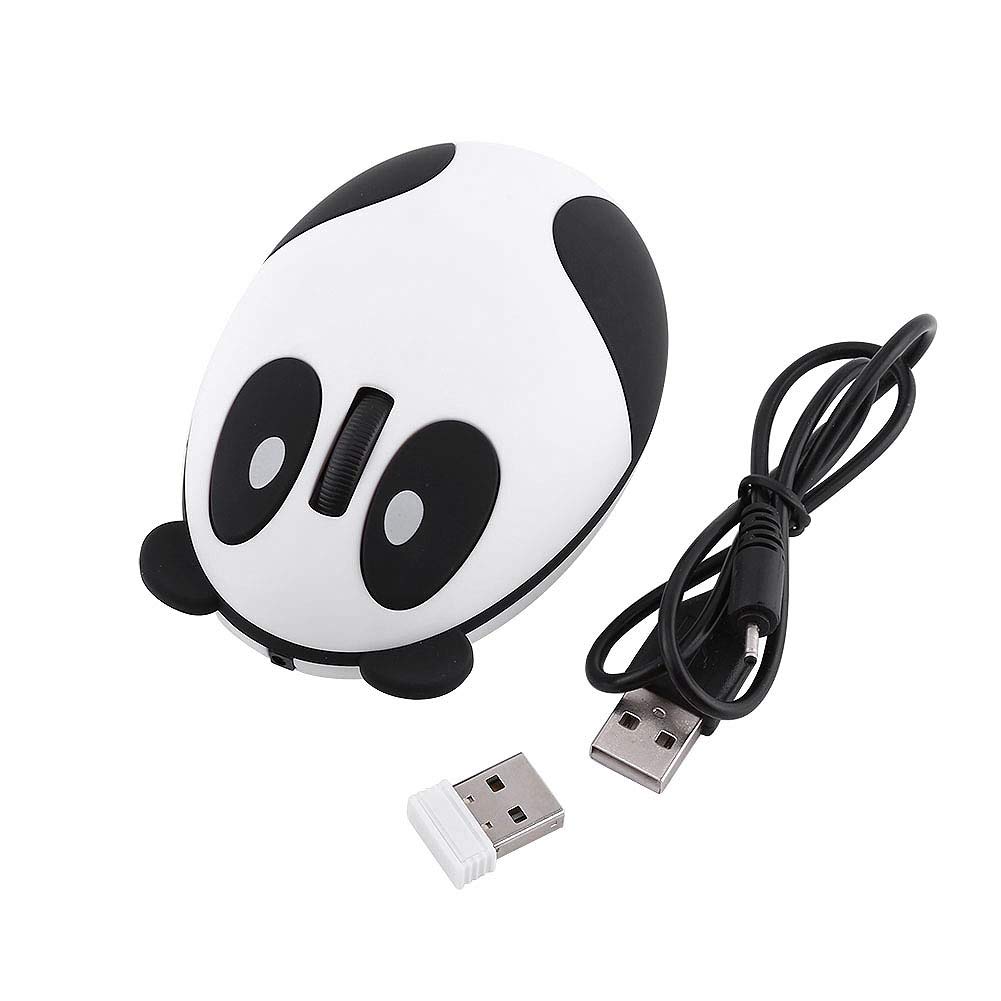 Wireless Mouse 2.4GHz, 2.4GHz Wireless Computer Mouse & Panda Cartoon Shape for Win/Mac/Linux/Android/IOS