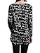 Allegra K Women Round Neck Full Sleeve Letter Prints Pullover Knit Shirt Black L