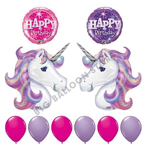 10pc Lavender and Pink Unicorn Birthday Party Balloon bouquet