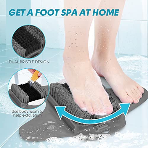BESKAR Shower Foot Scrubber with Pumice Stone, Foot Clean, Smooth