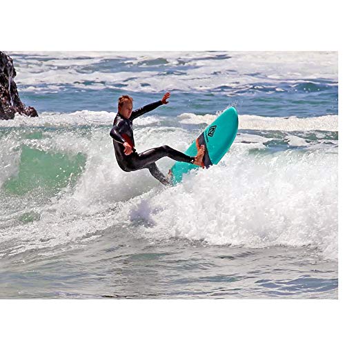 Paragon Surfboards Foamy Mini Simmons | Handshaped, Fast & Easy to Ride Performance Soft Top Surfboard | Unique FoamTech Material | 5'6" x 20.25" x 2.5" | Green/Orange | Future Fins Included - Thumbnail 6